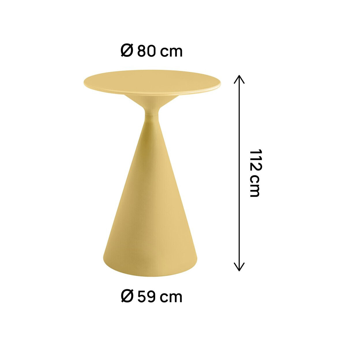 Table haute bistro de jardin ⌀80 cm "Néora" - Jaune