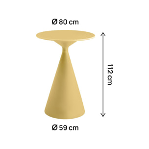 Table haute bistro de jardin ⌀80 cm "Néora" - Jaune