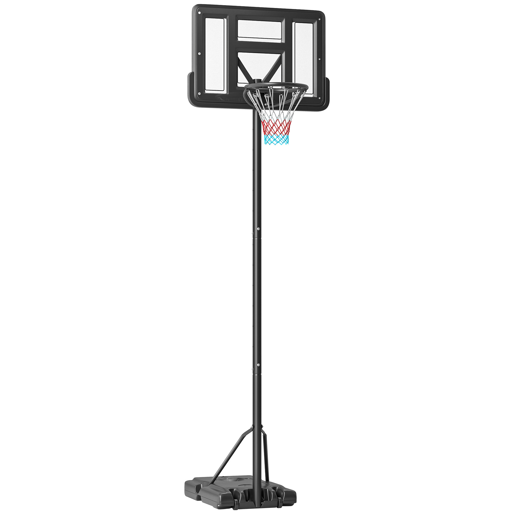 Canasta de Baloncesto de Exterior 2 en 1 con Altura Ajustable 230-305 cm Aro de Baloncesto para Piscina con Soporte Canasta de Baloncesto con Ruedas Base Rellenable Negro