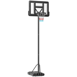 Canasta de Baloncesto de Exterior 2 en 1 con Altura Ajustable 230-305 cm Aro de Baloncesto para Piscina con Soporte Canasta de Baloncesto con Ruedas Base Rellenable Negro