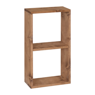 Estanteria de madera maciza en tono roble oscuro con 1 estante Alto: 74 Largo: 40 Ancho: 20