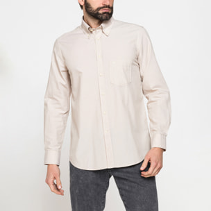 CAMICIA BUTTON-DOWN CON MANICA LUNGA E TASCHINO