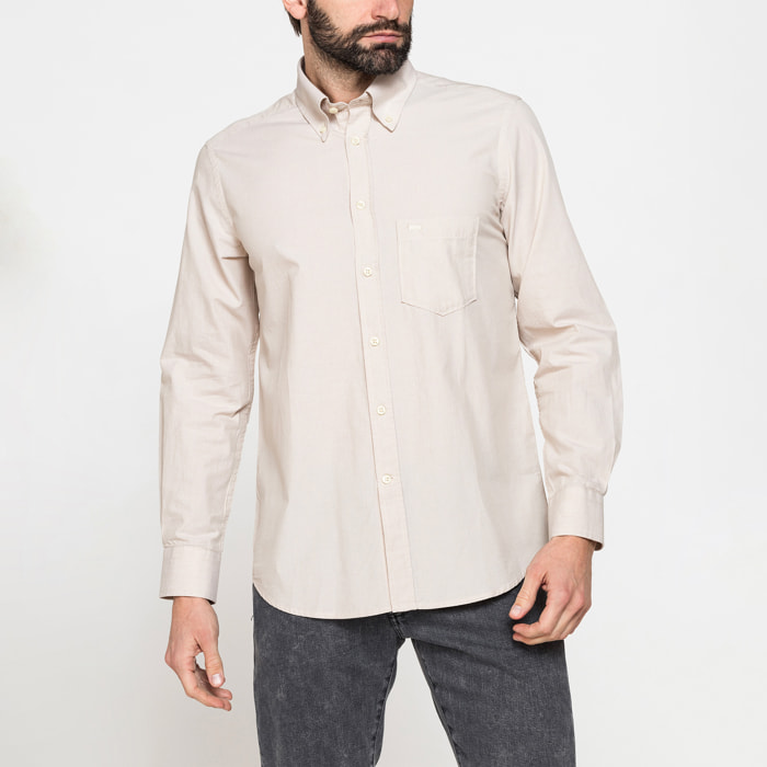 CAMICIA BUTTON-DOWN CON MANICA LUNGA E TASCHINO