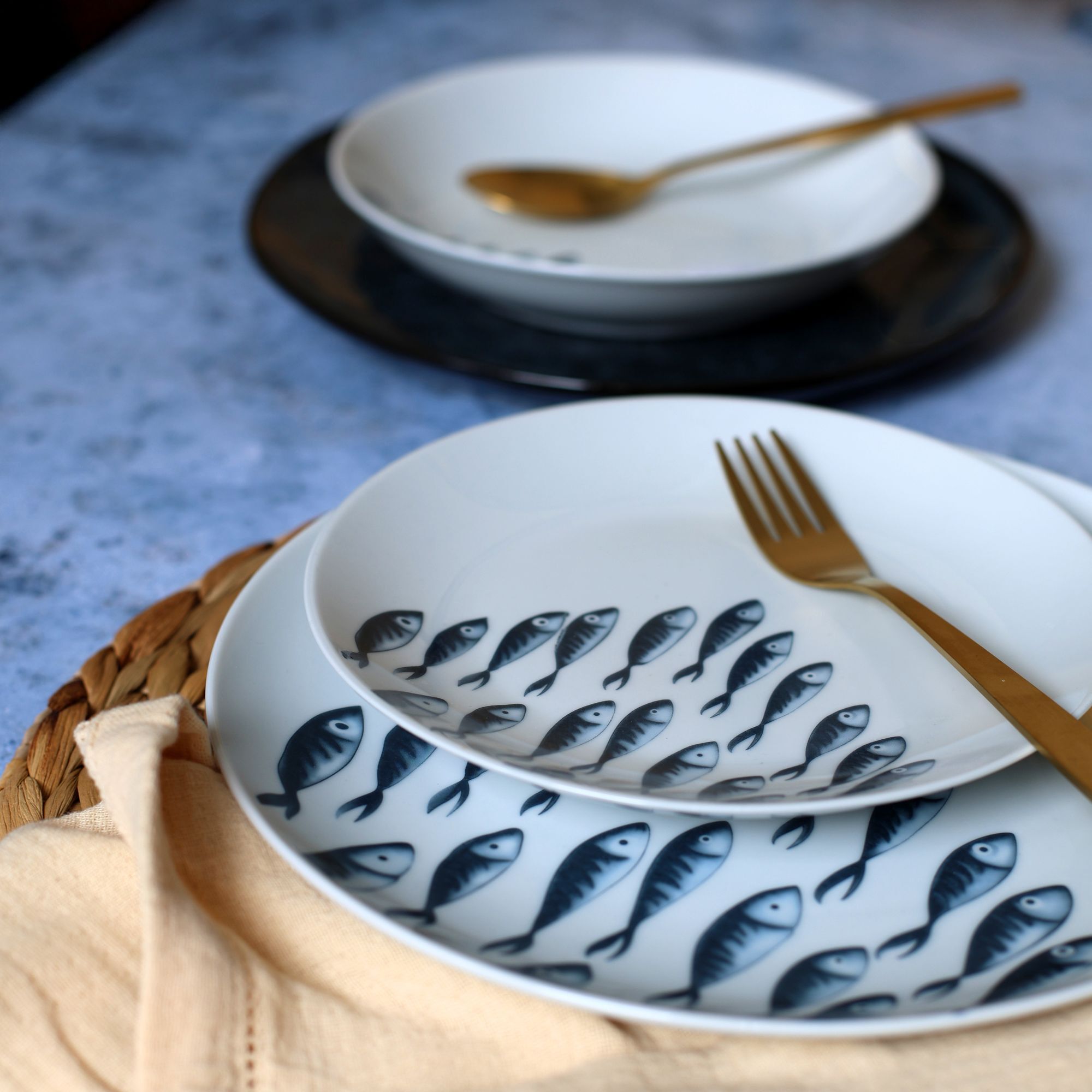 Service de table 60 pièces en porcelaine blanche PESCARE