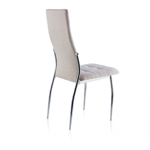 Pack 4 sillas de comedor en tejido beige 57x44 cm Diana Tejido - Beige
