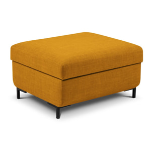 Pouf avec coffre "Yanis" en tissu structurel or