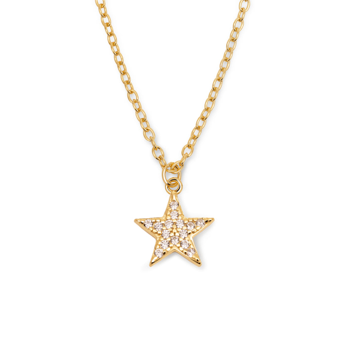 Collar Lyra Star Plata Baño Oro