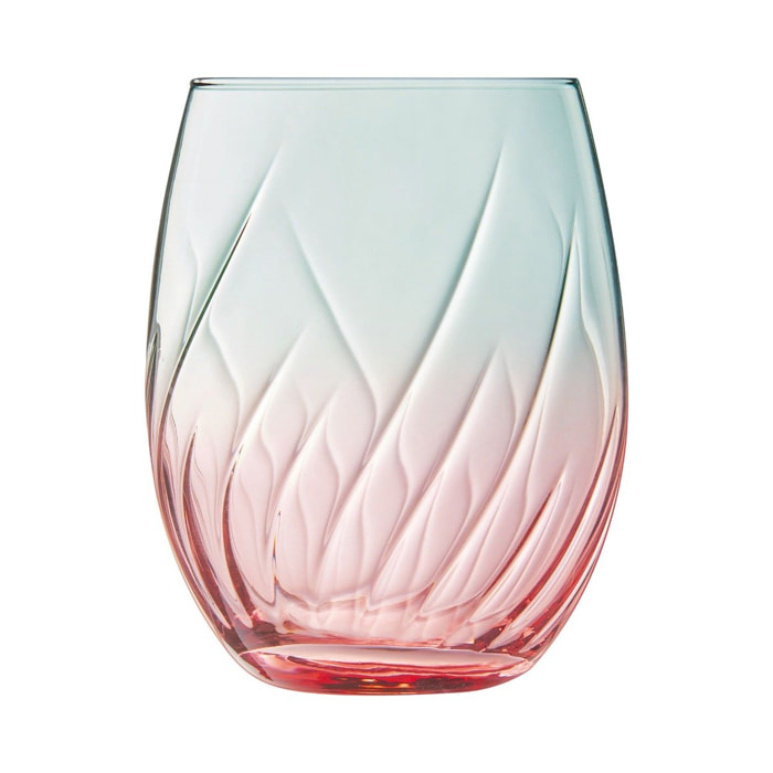 4 vasos de agua de colores 36 cl Swirly Spring - Cristal d'Arques