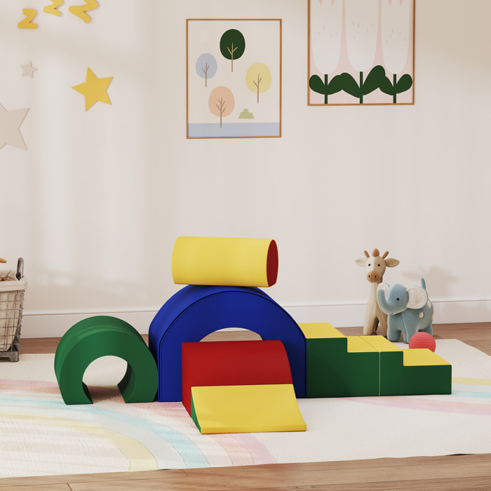 5 blocs de construction en mousse XXL - modules de motricité - certifiés normes EN71-1-2-3 - multicolore