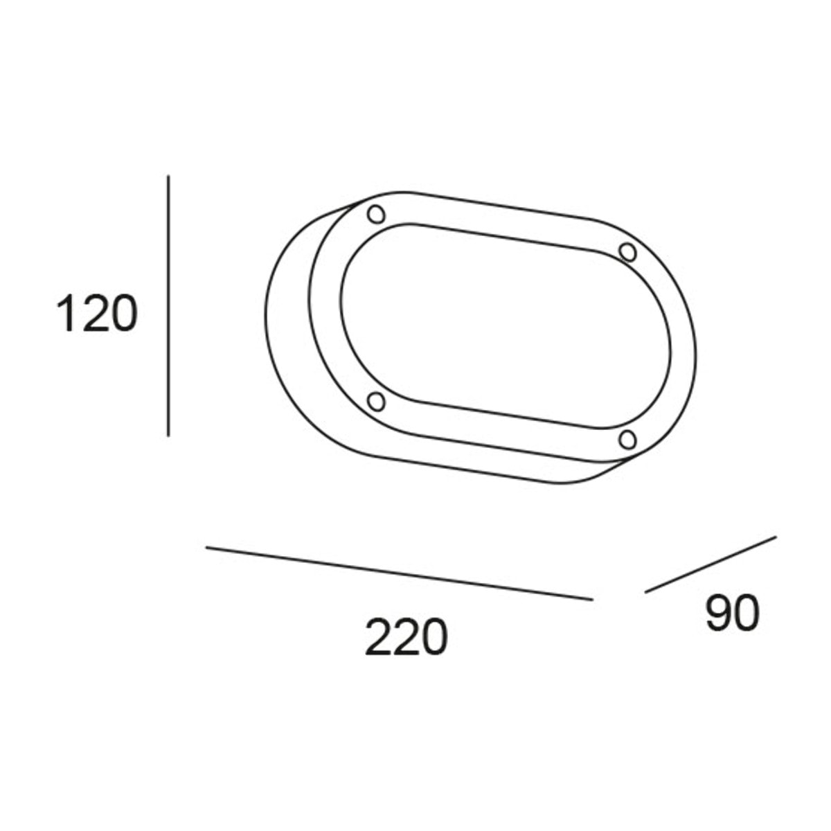 LEDS C4 Aplique Ip65 Basic Oval Aluminium Gris Urbano