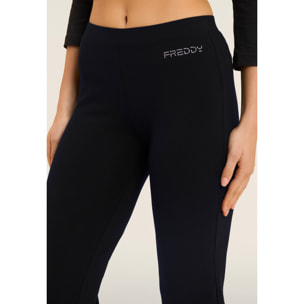 Pantaloni Sportivi Gamba Dritta con Cuciture a Cuore