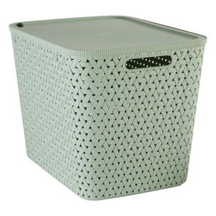 Panier "Tressy" en plastique sauge 28L