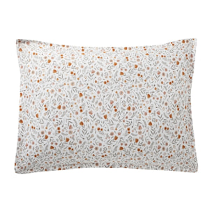 Taie d'oreiller imprimée en percale de coton, HONORÉ, Orange Écureuil