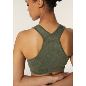 Top sportivo seamless ice wash con spalline incrociate