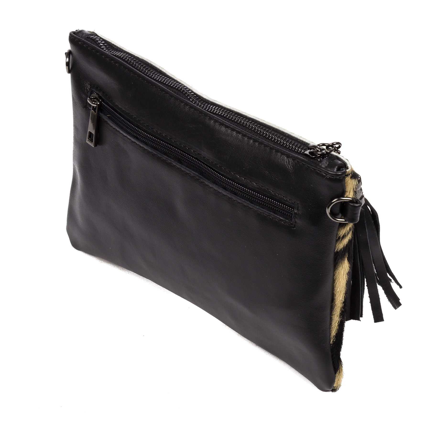 Ermine Borsa a tracolla Donna.Pelle autentica Sauvage Cavallino Tigre