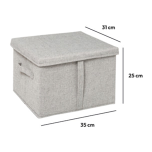 Boîte de rangement 35x31x25cm Gris clair Orga
