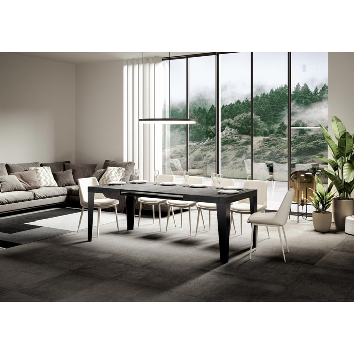 Tavolo allungabile 90x140/400 cm Flame cemento telaio Antracite