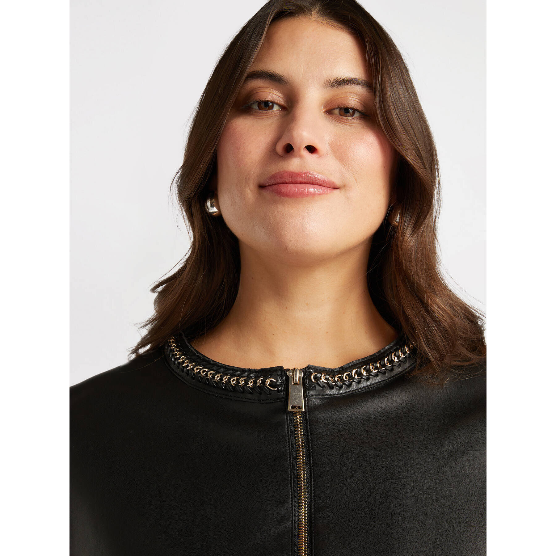 Fiorella Rubino - Chaqueta motera con cadenas - Negro