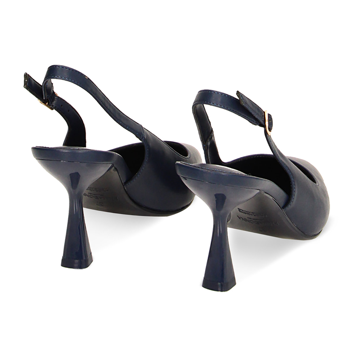 Décolleté slingback blu, tacco 8 cm