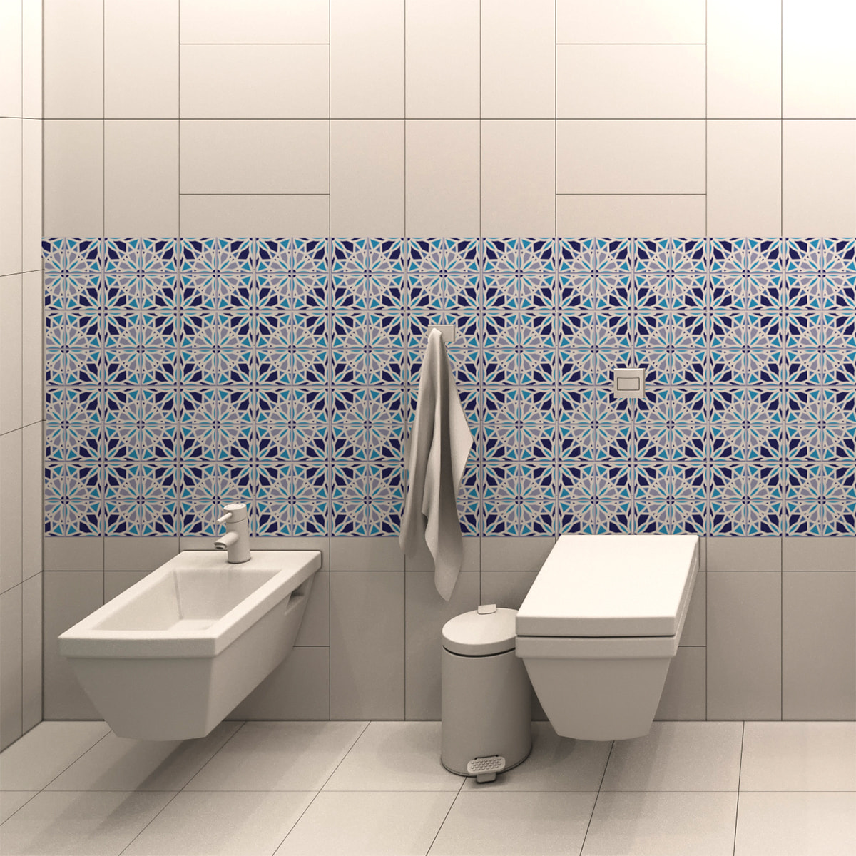 Stickers muraux - Sticker Mural Carrelage adhésif Cuisine Salle de Bain - 24 STICKERS CARRELAGES AZULEJOS JONA