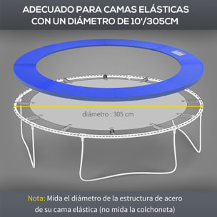 Cubierta de Protección Acolchada Borde de Seguridad para Trampolines Cama Elástica con Diámetro Ø305 cm Azul