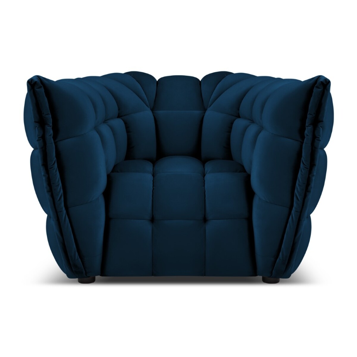 Fauteuil "Cedric" en velours bleu roi