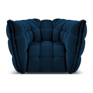 Fauteuil "Cedric" en velours bleu roi