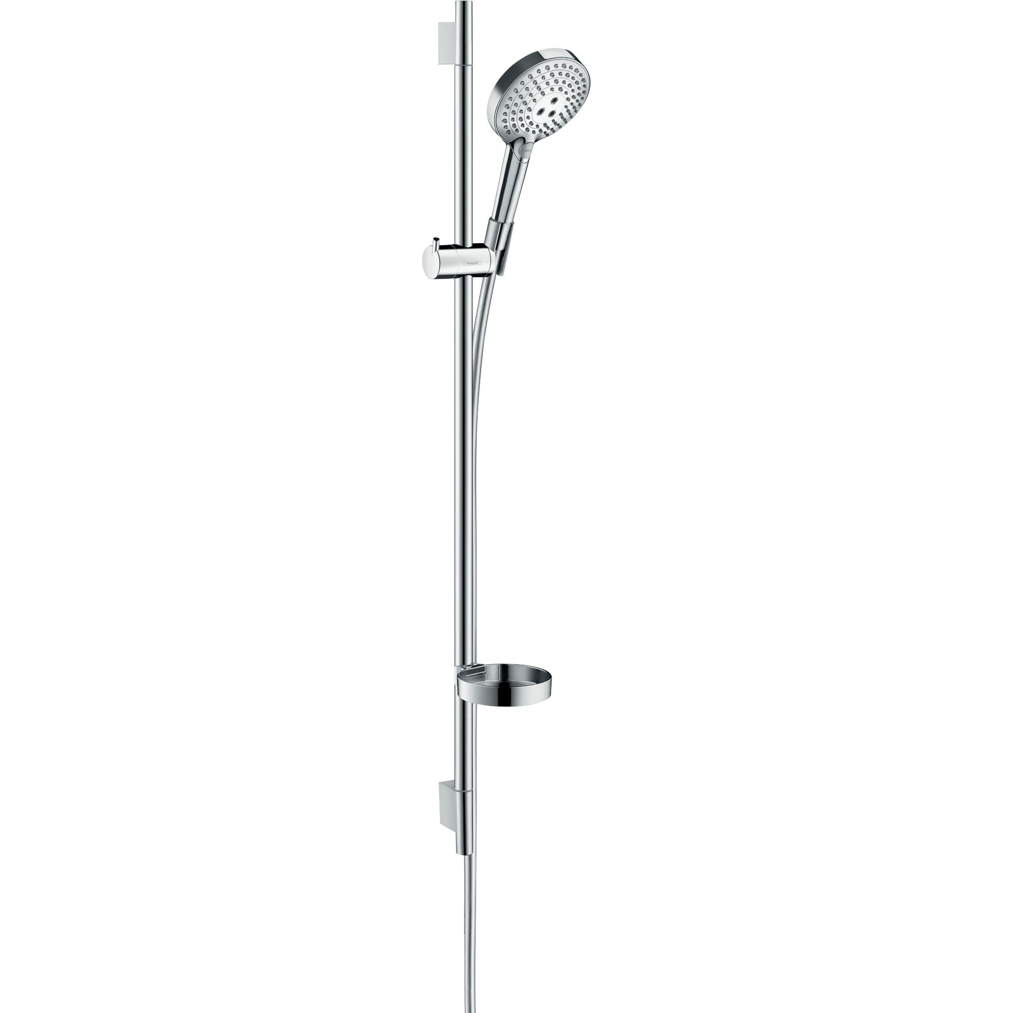 Set de douche 120 3jet PowderRain avec barre Unica'S puro 90 cm et porte-savon chromé Raindance Select