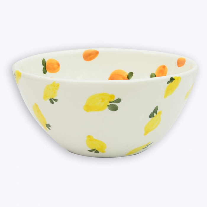 Frutero/ ensaladera de ceramica '' lemons and oranges'' - 23x7x23cm