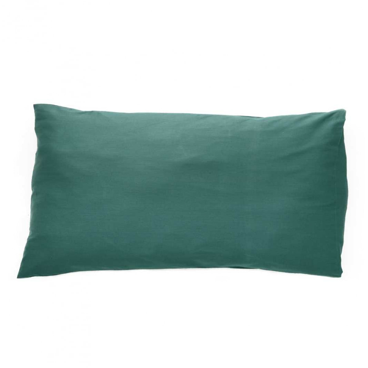 Taie d'oreiller satén Vert Floresta 100% coton 118 cm/2