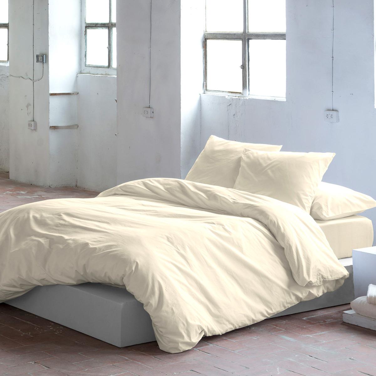 Housse de couette PURE en coton percale - crème - vendue seule