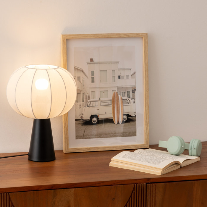 Lampe à poser "Tobie" coton argent H33cm