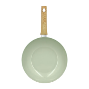 Wok 28cm avec revêtement céramique céladon - tous feux COLORAMA