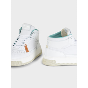 ZAPATILLA MID-TOP HOMBRE P02 DE PIEL BLANCO