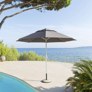 Parasol droit rond télescopique Easyo Ardoise