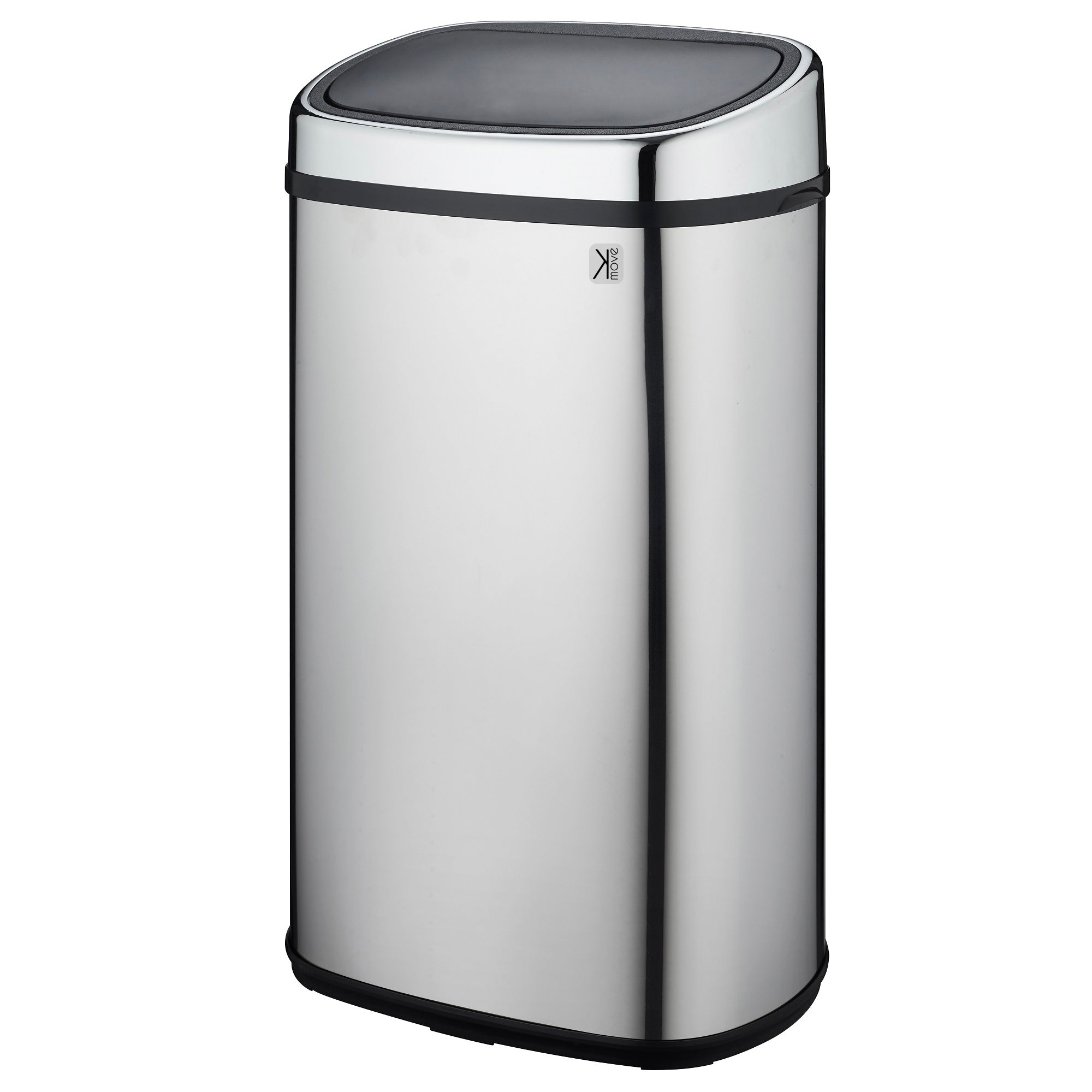 Poubelle push inox CITY argent 58L
