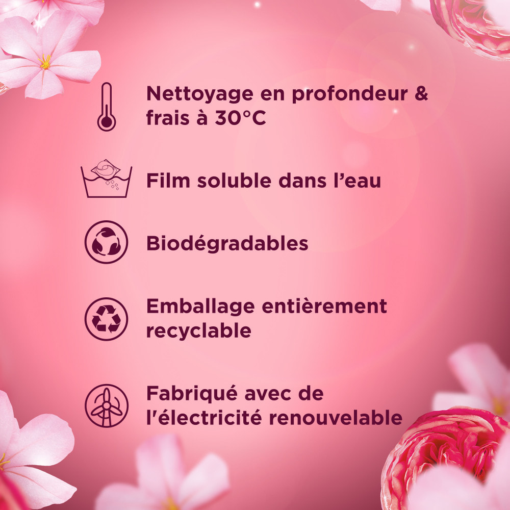 4x19 Pods Tout-en-1 Jasmin Et Rose de Mai, Lessive en Capsules Dash