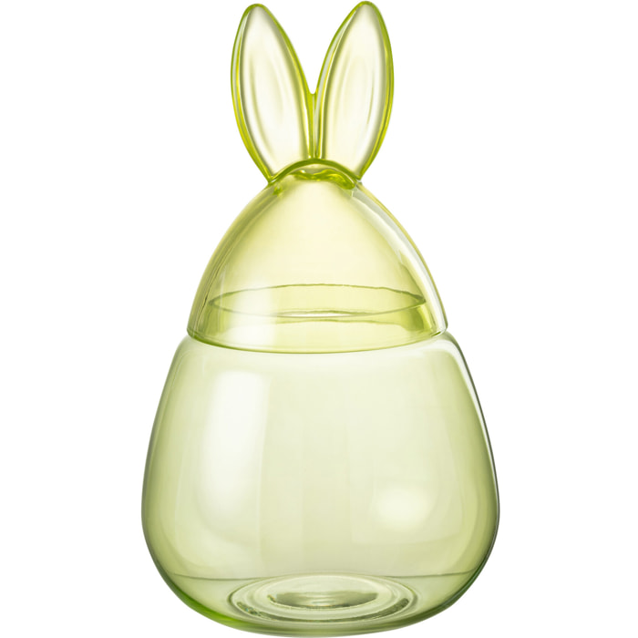 Pot de stockage J-Line Lapin - verre - vert - petit