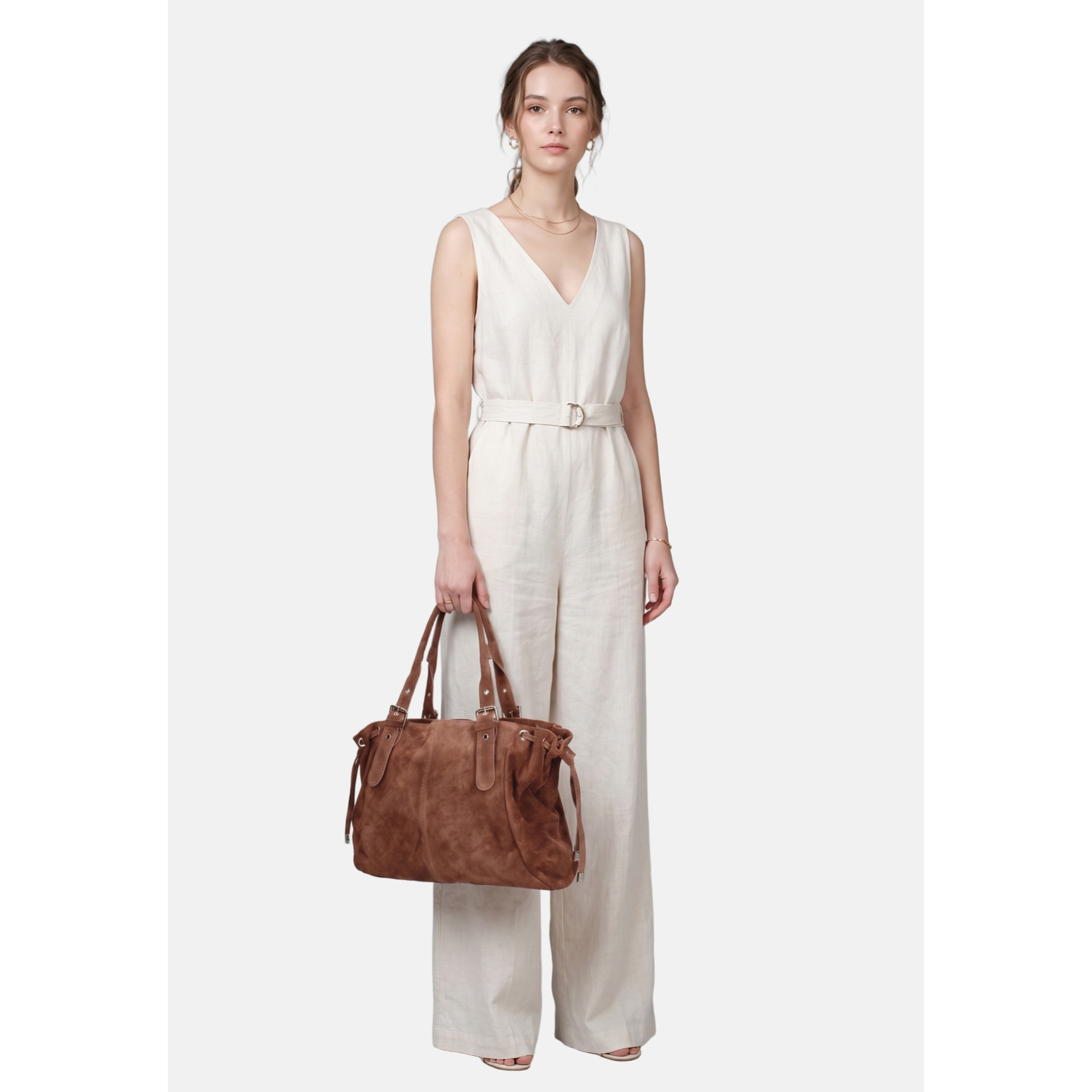 Borsa a mano da donna Made in Italy - Modello Celeste Plus - 100% pelle - 20.0 x 28.5 x 41.0 cm
