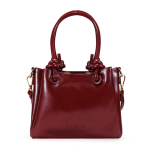 Bolso de mano rojo acharolado