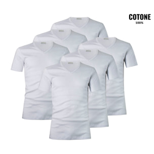 6 T-shirt da Uomo 100% Cotone LIABEL Art. 4428/t53 Scollo V