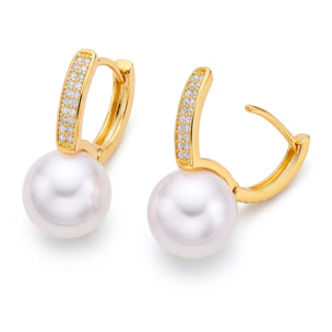 Pendientes de Circonita Brillante acabado en oro amarillo de 18k