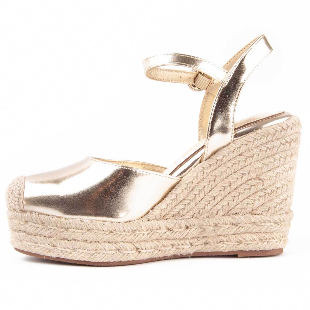 Alpargata De Cuña - Dorado - Altura: 9 Cm