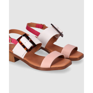 Sandalias de Piel - Rosa - Tacón: 4 cm