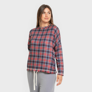 Pijama largo Secret mujer Cuadro Tuc Indigo