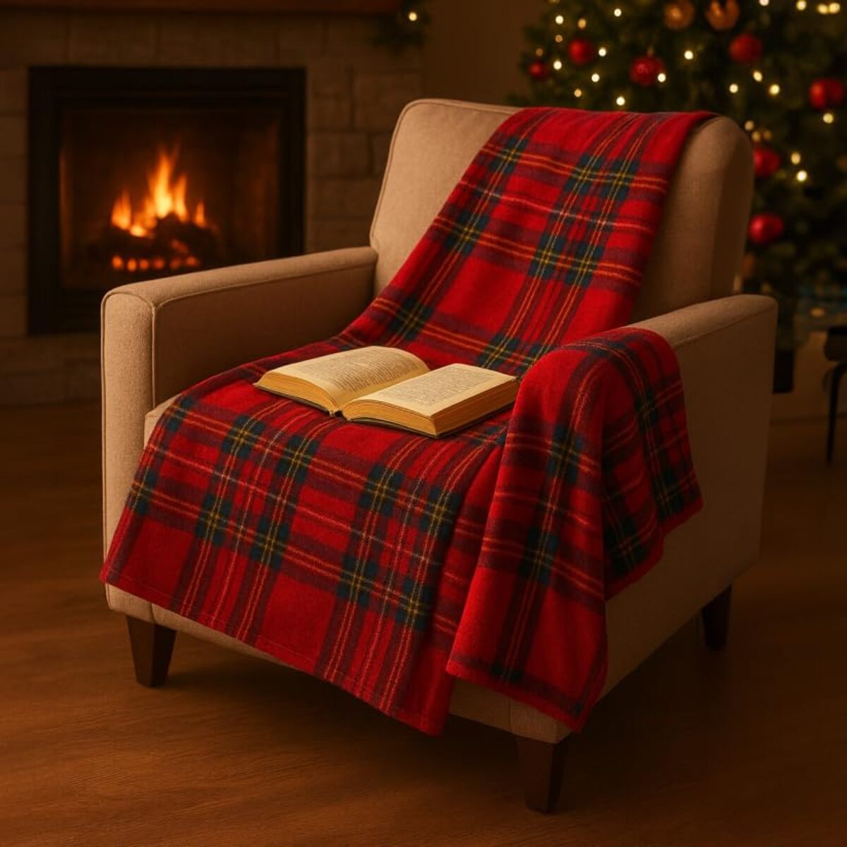 Coperta plaid in micropile tartan morbida e calda, leggera e avvolgente, ideale per divano e letto, tessuto soffice e resistente, mantiene il calore senza appesantire, facile da lavare, design scozzese elegante per casa e relax