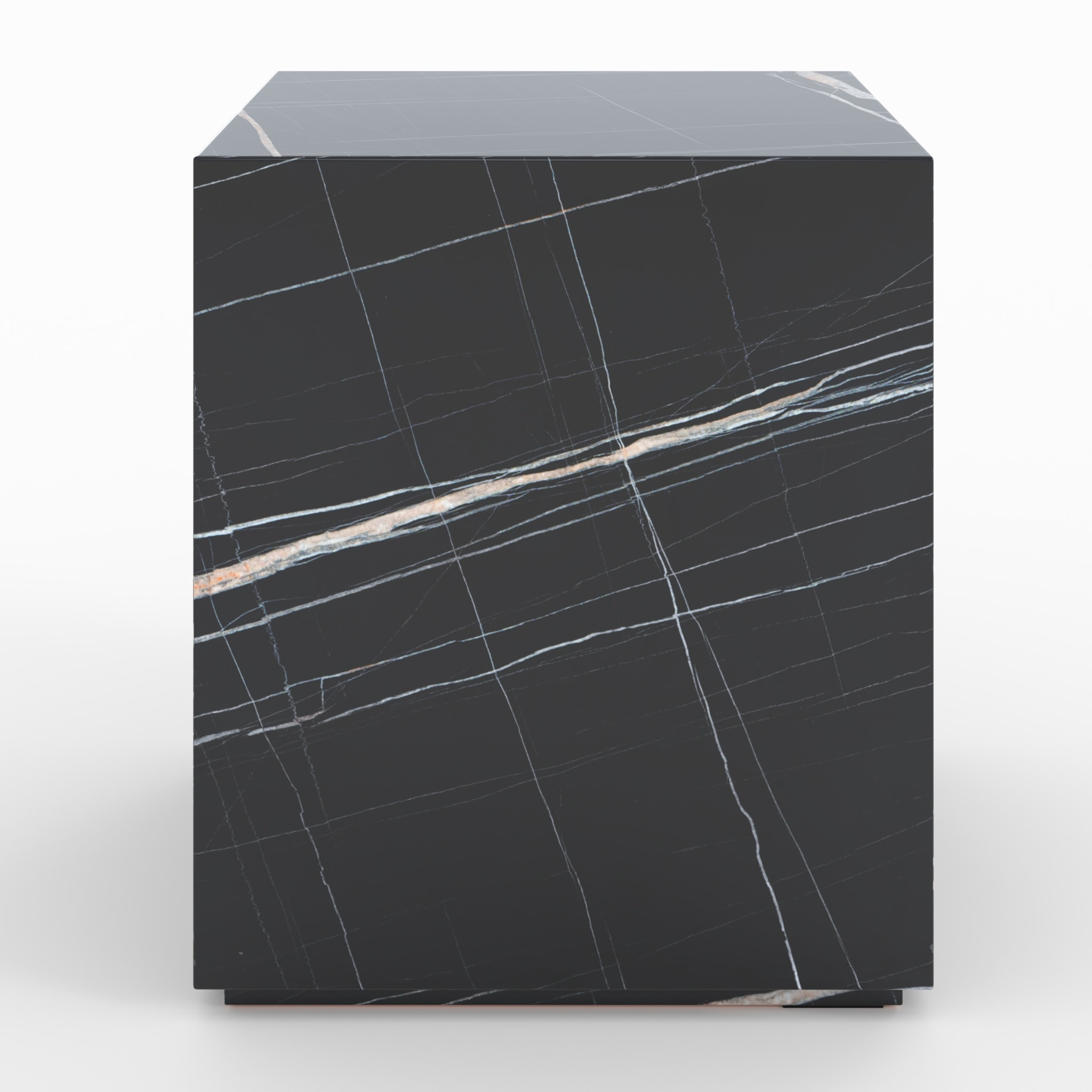 Table d'appoint effet marbre noire - Lison