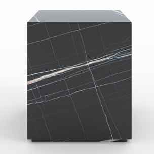 Table d'appoint effet marbre noire - Lison