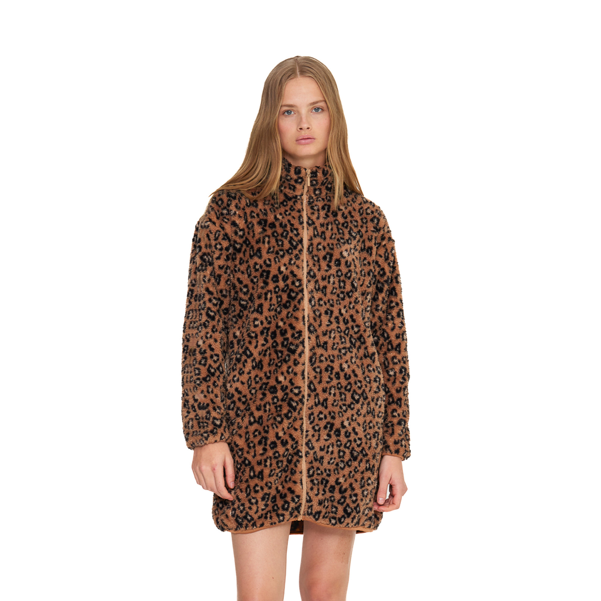 Vestaglia lunga donna macu in eco pelliccia con zip Noidinotte