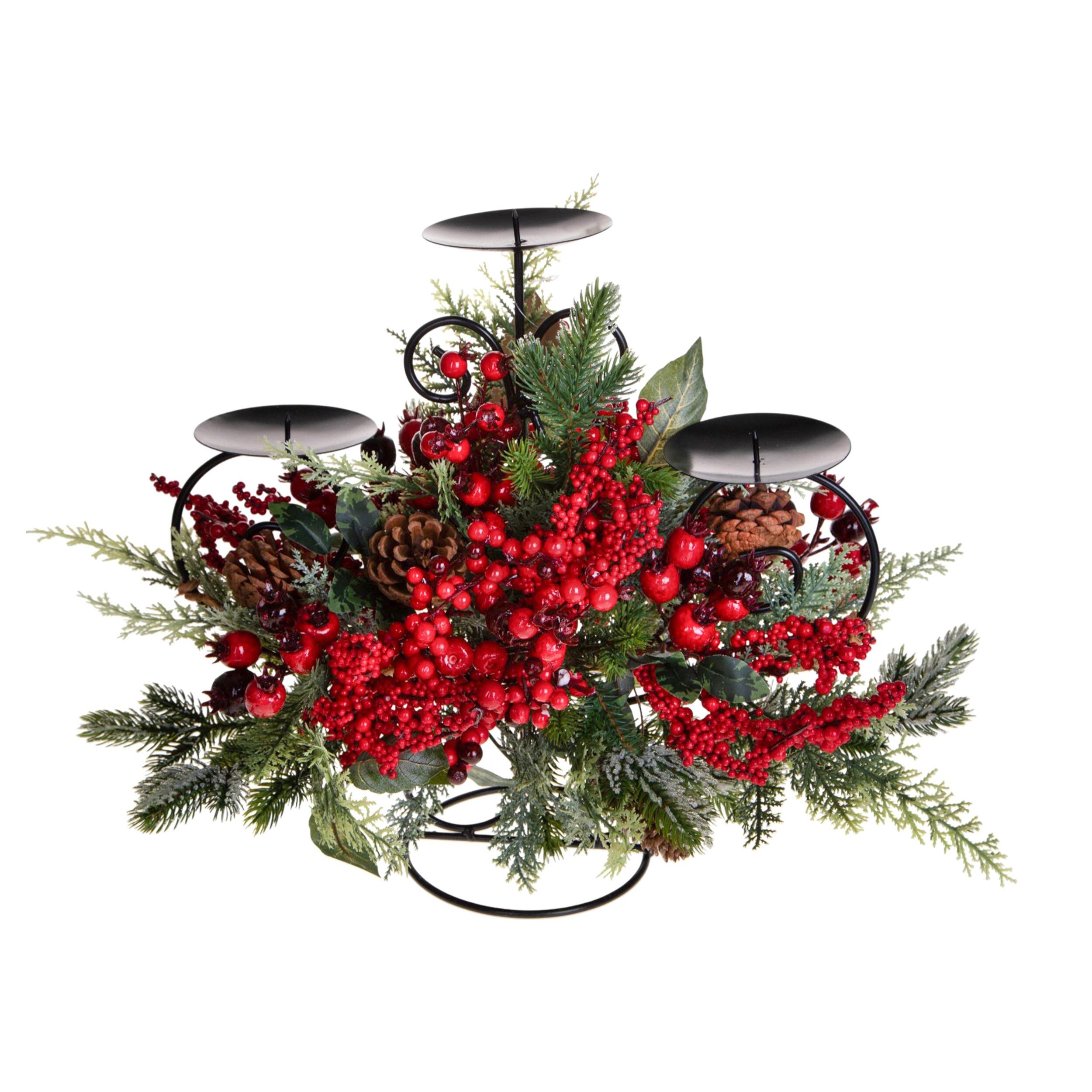 P/candele bacche pino brin - Pezzi 1 - ROSSO - Bianchi Dino SpA